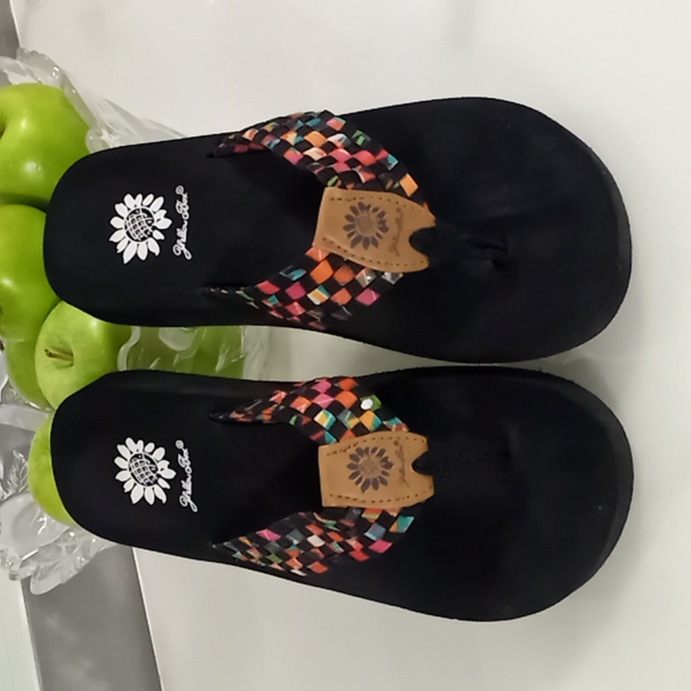 Yellow Box flip flops